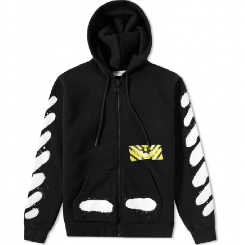 Off white Diagonal Spray Zipped Hoodie